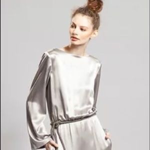 Contrarian Viola V Back Jumpsuit in Silver